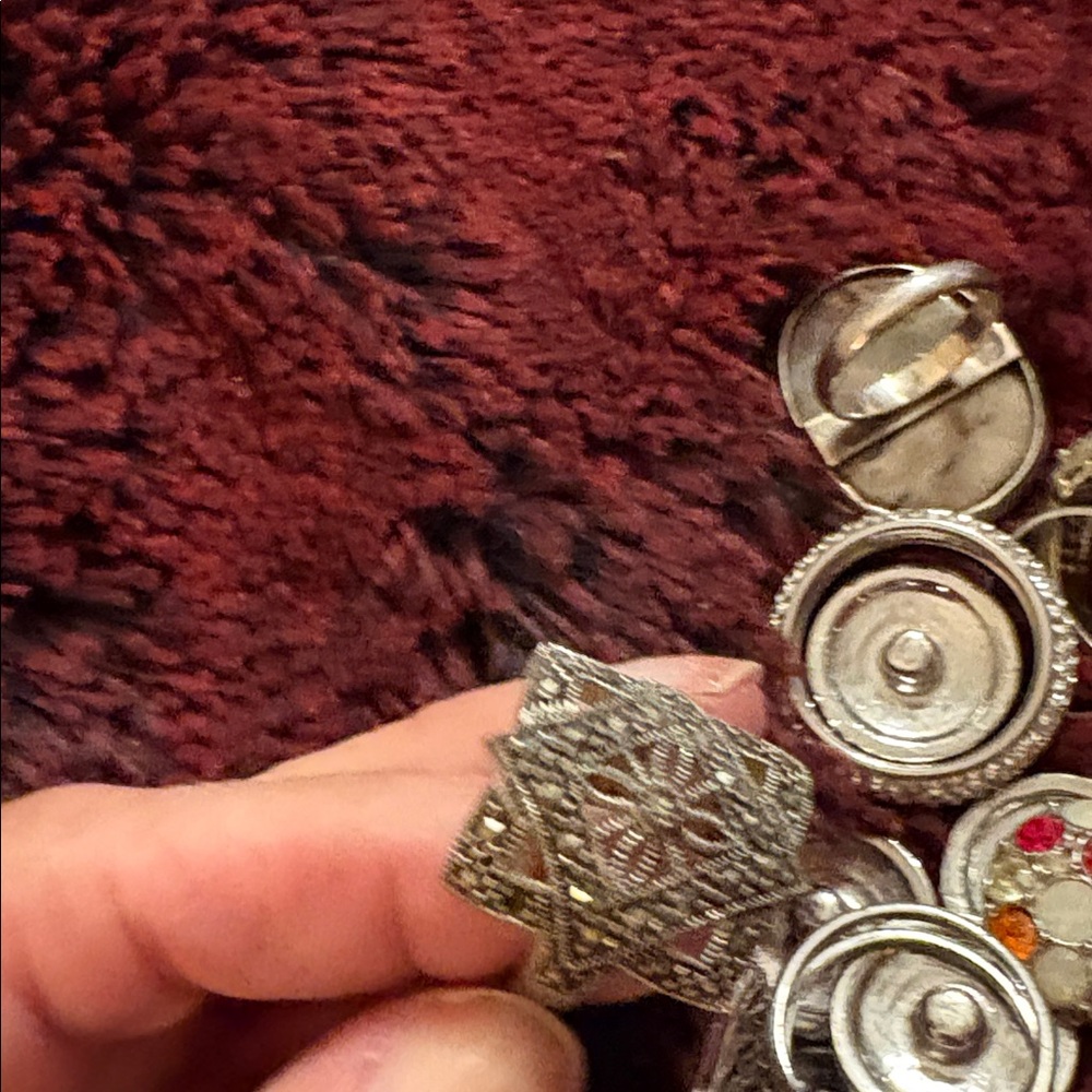 Multicolor Gemstone Silver Ring - image 4